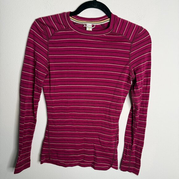 Smartwool Women's Red 100% Merino Wool Baselayer Long Sleeve Top - Size S Small - Picture 2 of 6